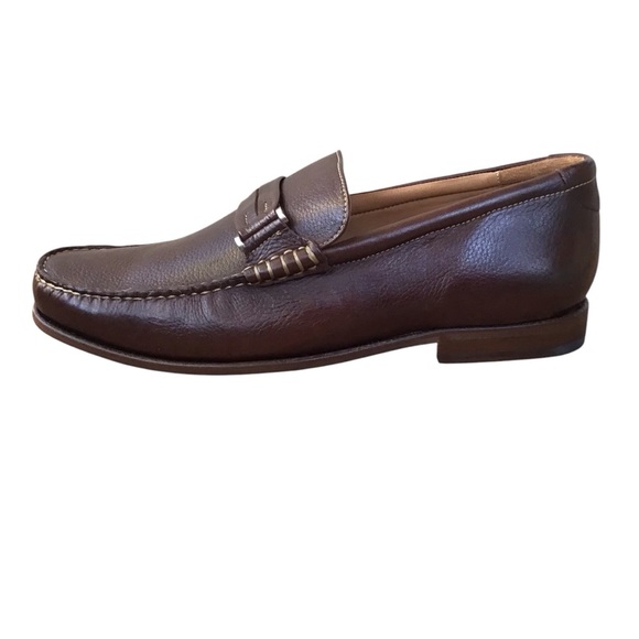 Johnston & Murphy Brown Sheepskin Slip On Loafers - Picture 4 of 10